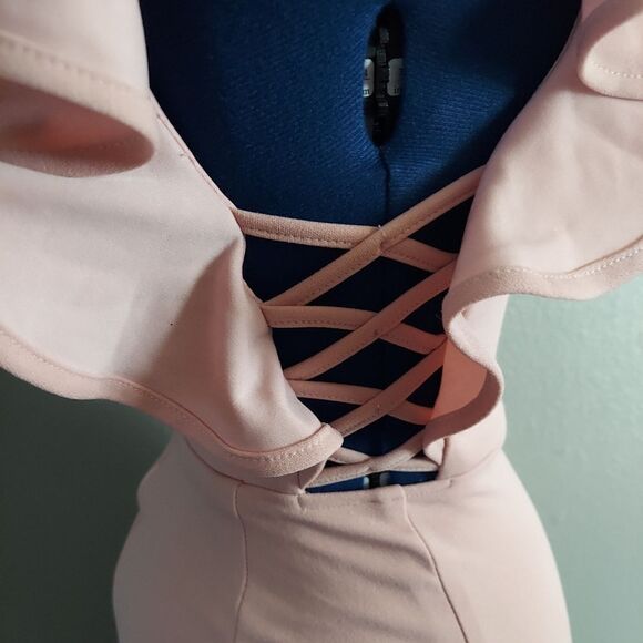 HELLO MOLLY TAKE CHANCES DRESS BLUSH RUFFLE MINI SIZE 4 - Picture 5 of 14